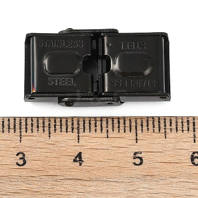 Ion Plating(IP) 201 Stainless Steel Watch Band Clasps X-STAS-C006-1-02B-01-1