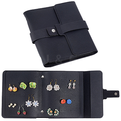 1Pc PU Leather Earring Organizer Book ABAG-CL0001-71-1