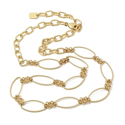 Brass Horse Eye Link Chain Necklaces NJEW-L013-15G-1