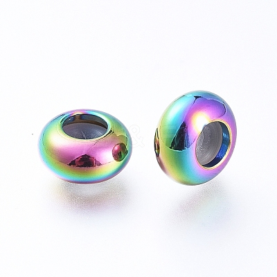 PVD Vacuum Plating 202 Stainless Steel Beads X-STAS-F148-8mm-07M-1