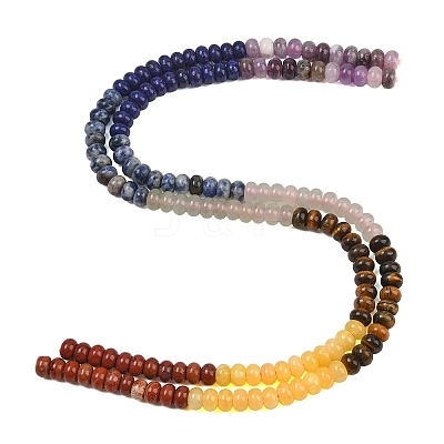 Natural White Jade & Red Jasper & Sodalite & Sesame Jasper & Amethyst Beads Strands G-NH0006-A14-01-1
