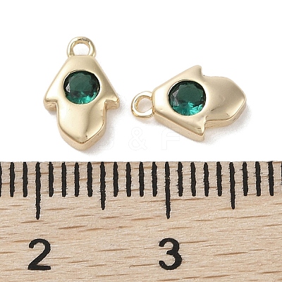 Brass Micro Pave Cubic Zirconia Charms KK-G491-27G-01-1