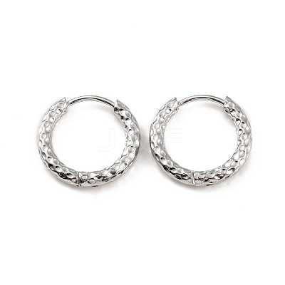 Non-Tarnish 304 Stainless Steel Grooved Hoop Earrings X-EJEW-M218-01B-P-1