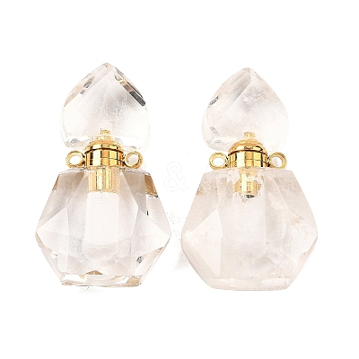 Natural Quartz Crystal Perfume Bottle Pendants G-L623-12G-07-1