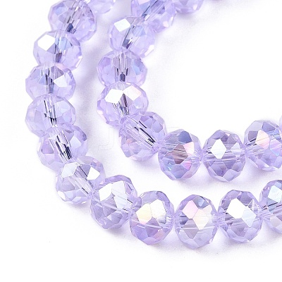 Electroplate Glass Beads Strands X-EGLA-A044-T8mm-B17-1