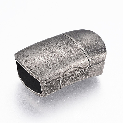 304 Stainless Steel Magnetic Clasps with Glue-in Ends STAS-F130-77AS-1