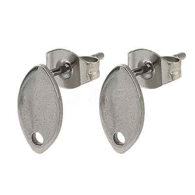 Non-Tarnish 304 Stainless Steel Stud Earring Findings STAS-R063-36-1