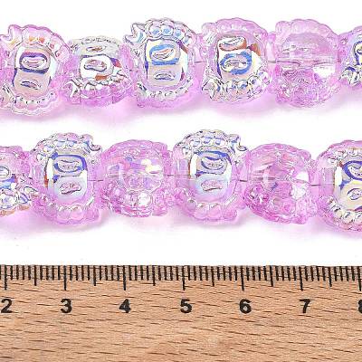 Electroplate Baking Paint Transparent Glass Beads Strands GL-CBA17FF-01I-1
