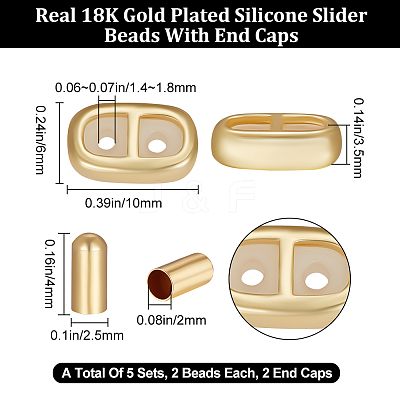5 Sets Brass Cord Ends KK-BBC0009-28-1
