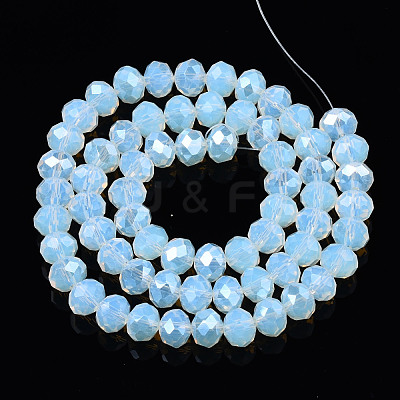 Electroplate Glass Beads Strands X-EGLA-A034-J8mm-A10-1