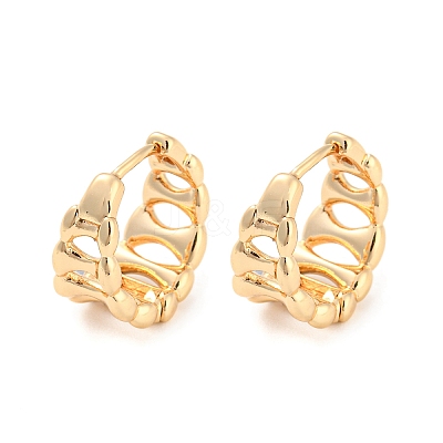 Brass Hoop Earrings EJEW-G363-13KCG-1