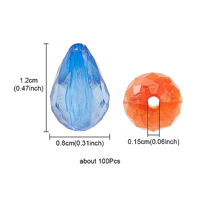 100Pcs Transparent Acrylic Beads MACR-YW0002-10-1