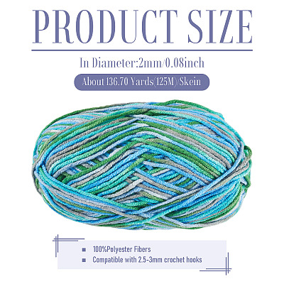 Polyester Fibers Knitting Yarn DIY-TADJ0002-005J-1