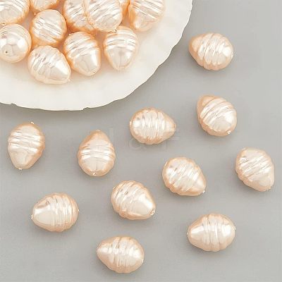 1 Strand Electroplate Shell Pearl Beads Strands BSHE-NB0001-21-1