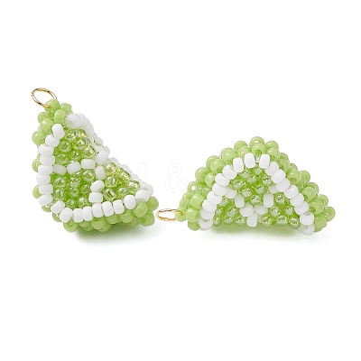 Glass Seed Beaded Fruit Pendants PALLOY-MZ00894-1