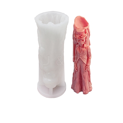 DIY Halloween Theme Ghost Bridegroom-shaped Candle Making Silicone Statue Molds DIY-D057-06A-1