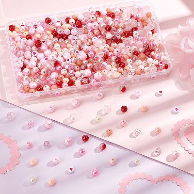 480Pcs 16 Style Transparent & Opaque & Spray Painted Acrylic Beads OACR-PH0001-93-1