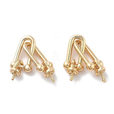 Brass Hook Clasps KK-M102-45G-1