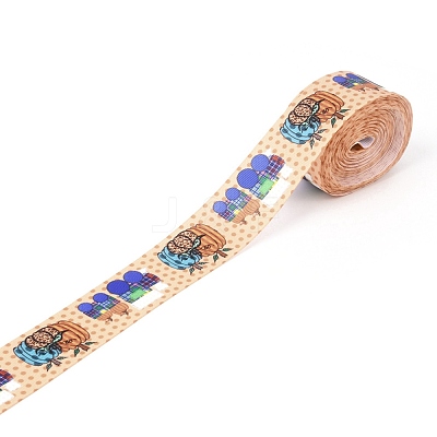 Autumn Theme Polyester Grosgrain Ribbon OCOR-I010-05F-1