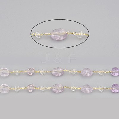 Handmade Natural Amethyst Beaded Chains CHC-I031-11B-1