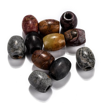 Natural Polychrome Jasper/Picasso Stone/Picasso Jasper European Beads G-F580-A10-1