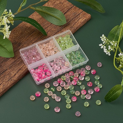 6 Style Imitation Gemstone & Opal Style Resin Beads and Glass Beads RESI-YW0001-14-1