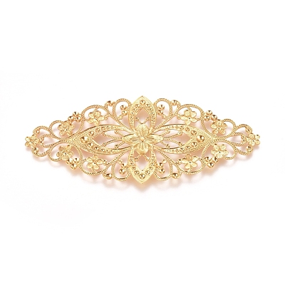 Brass Filigree Joiners KK-G368-01G-1