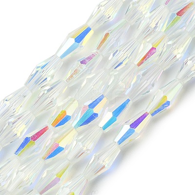 Transparent Electroplate Glass Beads Strands GLAA-K064-05A-AB03-1