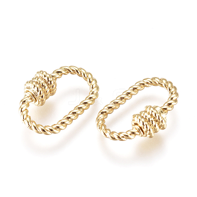 Brass Screw Carabiner Lock Charm X-KK-D159-12G-1