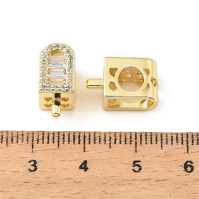 Brass Micro Pave Clear Cubic Zirconia European Beads CU-CBA9CBD-08G-1