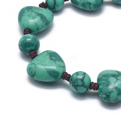 Synthetic Turquoise Braided Bead Bracelets BJEW-K212-D-1