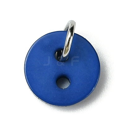 Resin Flat Round 2-Hole Buttons Pendants PALLOY-JF03384-1