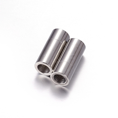 Tarnish Resistant 304 Stainless Steel Magnetic Clasps with Glue-in Ends STAS-K006-10C-1