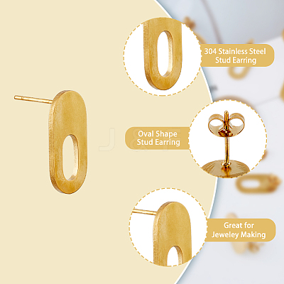 10Pairs 304 Stainless Steel Stud Earring Findings STAS-DC0013-64-1