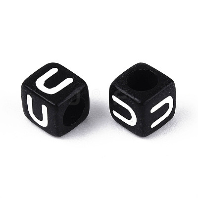 Initial Acrylic Horizontal Hole Beads OACR-ZX006-35U-1