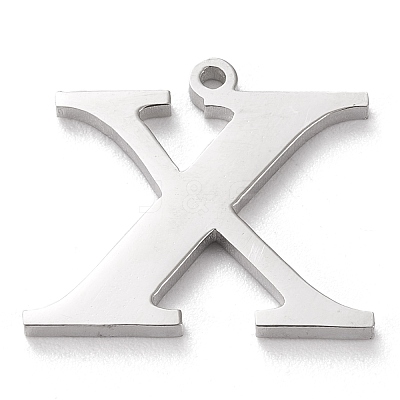 Tarnish Resistant 304 Stainless Steel Letter Pendant Rhinestone Settings LS-STAS-J028-01X-1
