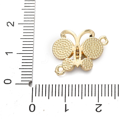 Brass Micro Pave Clear Cubic Zirconia Butterfly Connector Charms KK-C161-01G-10-1