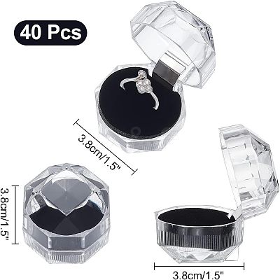 Transparent Plastic Ring Boxes OBOX-CA0001-001A-1