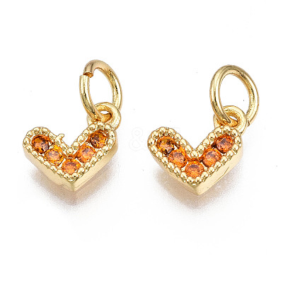 Brass Micro Pave Cubic Zirconia Charms KK-N227-33G-02-NF-1