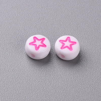 White Opaque Acrylic Beads MACR-N008-41E-1