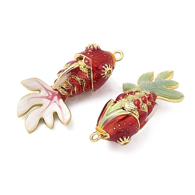 Brass Micro Pave Cubic Zirconia Enamel Pendants KK-G539-01G-03-1