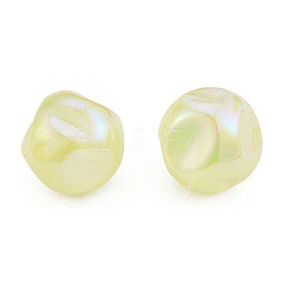 Electroplate Rainbow Iridescent Plating Acrylic Beads TACR-T025-002C-1