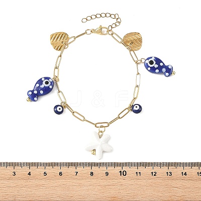 304 Stainless Steel Paperclip Chains Bracelets for Women BJEW-JB14198-01-1