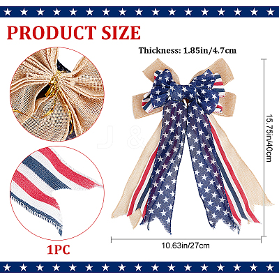 Polyester & Burlap Bowknots DIY-WH0304-570-1