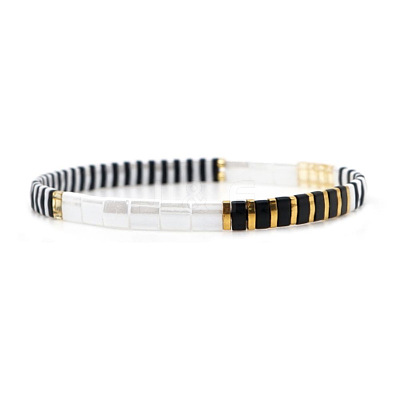 Bohemian Glass Seed Beaded Stretch Bracelets JM4508-58-1