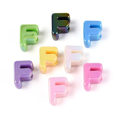 UV Plating Opaque Acrylic European Beads OACR-M027-03F-1