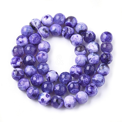 Natural Fire Crackle Agate Beads Strands G-S346-8mm-20-1