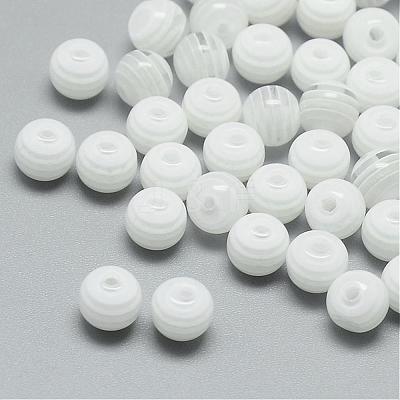 Transparent Stripe Resin Beads RESI-S345-8mm-02-1