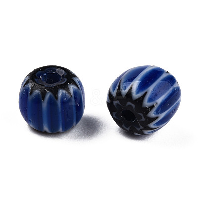 Handmade Lampwork Chevron Beads Strands X-LAMP-N023-003-01-1