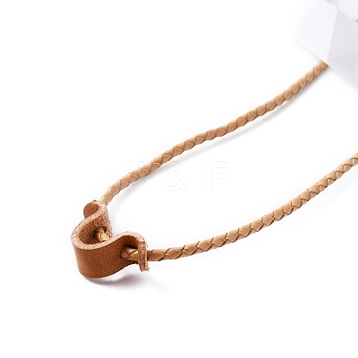 Leather Eyeglasses Strap with Clip Holder and Brass Buckle AJEW-WH0291-87B-1